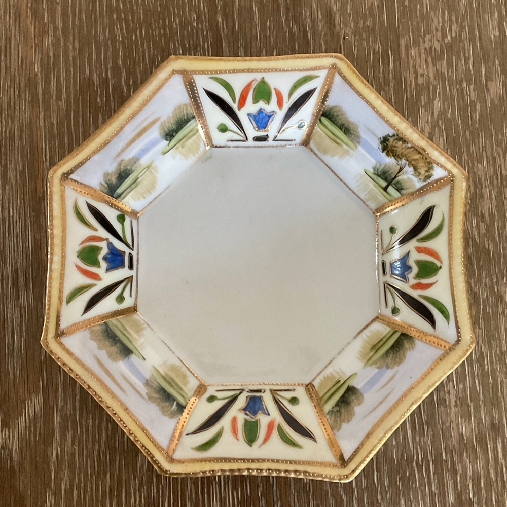 Vintage Nippon? Bowl Plate Hand Painted In Japan Japanese